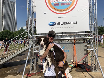 Southside Dog Trainer, Dickie, with his ribbon winning Aussie, Chappie!